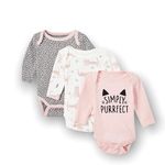 Pack de 3 barboteuse bébé fille à manche longue