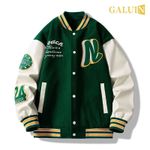 product_image_name-GALUIN-Veste Varsity verte et blanche - Style Letterman classique avec collier gratuit-1