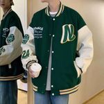 product_image_name-GALUIN-Veste Varsity verte et blanche - Style Letterman classique avec collier gratuit-5