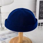 product_image_name-Fashion-Bonnet docker marin casquette sans visière velours - bleu-1