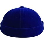 product_image_name-Fashion-Bonnet docker marin casquette sans visière velours - bleu-3
