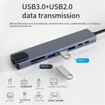 product_image_name-Generic-USB C Hub 8 en 1 Type C 3.1 à 4K HDMI Adaptateur avec RJ45 SD/TF Lecteur de cartes PD Charge rapide pour ordinateur portable MacBook-2