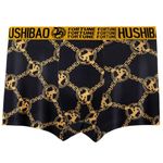 product_image_name-Fashion-4 Pcs/set Men's Boxer Briefs High Stretch Polyester Knit Fabric - Black/Gold-7
