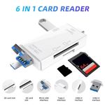 product_image_name-Generic-6-in-1 USB 2.0 Type C Card Reader -Computer Accessories -White-1