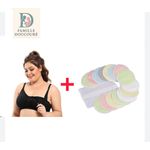 Packt ~Soutien-gorge d'allaitement respirant sans couture - noire et coussinets 3 paires