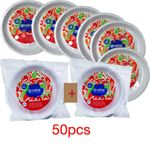 Lot de 2 paquets de 25 assiettes jetables qualité  premium Blanc 1 compartiment 50pcs plastique 