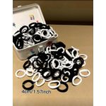 product_image_name-Generic-Lot de 20 Élastiques à Cheveux noirs et blancs-3