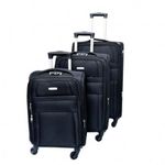 Lot de 3 Valises  de classe en Simili Cuir  – Design Élégant et Raffiné (Cabine, Moyenne 20kg , Grande 23kg)