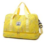 product_image_name-Gukbis-Sac de rangement pour bagages à grande capacité avec compartiment à chaussures indépendant, pouvant être utilisé avec des valises à roulettes, en bandoulière, en sac à bandoulière, ou en sac fourre-tout - Jaune-2