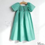 product_image_name-Catpapa-4-7 Years Kid Girl Green Dress Short Sleeve Plain Color Princess Dress Fash-7