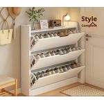 Meuble de rangement Chaussures Blanc pour Entrée, Couloir, Salon, Balcon, Chambre bois Blanc