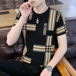 product_image_name-Fashion-T-shirt à manches courtes pour hommes, col rond, ajusté et confortable-2