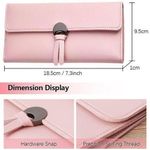 product_image_name-STY-Portefeuille long pour femmes, porte-monnaie à pièces, portefeuille trifold, étui à cartes - Rose-8