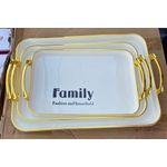 Ensemble 3 Plateaux en plastique incassable mélanine