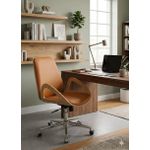 product_image_name-Generic-Chaise de bureau design en similicuir avec structure bois, orange-1