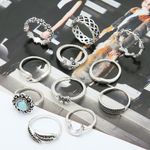 product_image_name-Fashion-Ensemble de 11 bagues pour phalanges pour femmes - Bagues empilables thème (Lune/Étoile/Gemme) en 15/16/17mm-4