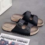 product_image_name-Banagat-Men Casual Half Palm Slippers Sandals Open Shoes Black-5