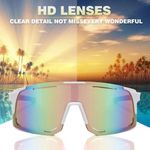 Blanc Lunettes De Soleil Cyclisme De Sport Polarisées UV 400, Lunettes De Cyclisme