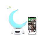 Veilleuse Coranique Croissant de Lune Equantu – Haut-parleur Bluetooth, Application Mobile et Horloge Intégrée