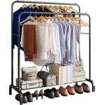 Rangement Penderie une barre pour habits, chaussures double