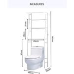 Etagère de Salle de Bain, Meuble de Rangement au-Dessus des Toilettes WC - blanc