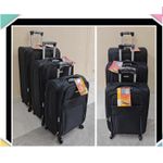 Lot de 3 Valises  de classe en Simili Cuir  – Design Élégant et Raffiné (Cabine, Moyenne 20kg , Grande 23kg)