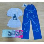 Ensemble Fille T-shirt Fashion + Jean Denim – Enfants 6 à 12 Ans