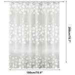 product_image_name-Generic-Rideau de douche salle de bain motif fleur blanche 180*200 PEVA, anti-moisissure, imperméable, séchage rapide, rideau séparateur avec crochet-2