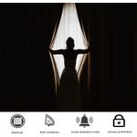 product_image_name-Generic-1 pièce de bandes courbées larges - Rideaux occultants d'isolation thermique pour chambre bleu marine, motif de rayures ondulées imprimé argenté, rideaux occultants - 132*214CM-4