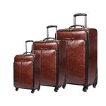 Lot de 3 Valises  de classe en Simili Cuir  – Design Élégant et Raffiné (Cabine, Moyenne 20kg , Grande 23kg)