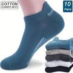 Gukbis 10pcs Chaussettes Pour Hommes, Chaussettes Fines En Maille Respirante, Chaussettes De Sport