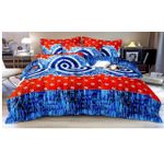 Drap double lit + 2 oreillers - 100% coton - drap thioub couleur bleu rouge