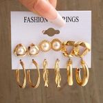 Ensemble de Boucles d'Oreilles Vintage pour Femmes - 6 Pièces