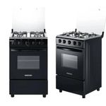 product_image_name-Bruhm-Cuisinière à Gaz 4 Feux - BGC-5540IB– Finition Noir Mat & Inox avec Four Haute Performance-1