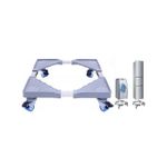 Support Réfrigérateur, Machine à laver, Mobile en acier inoxydable renforcé rétractable avec roulettes réglable