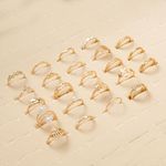 product_image_name-Fashion-23 pièces/ensemble Bagues Simples et Décontractées pour Femmes Bagues en Alliage - Or-2