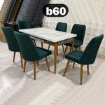 TABLE À MANGER EXTENSIBLE 6 PLACES 80X130/80X170 BOIS BLANC VERT B60