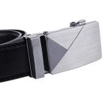 product_image_name-Fashion-Ceinture à cliquet en cuir pour homme avec décoration triangulaire - Noir/Argent-3