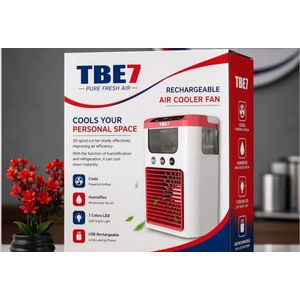 Mini Climatiseur Portable Rechargeable TBE7 – Refroidisseur d’Air + Humidificateur LED  USB