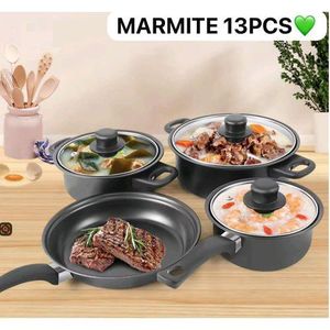 Ensemble D'ustensiles De Cuisine 13 Pièces, Marmite Antiadhésive/marmite/wok