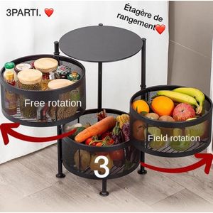 Etagère de Rangement 3 étages rond
