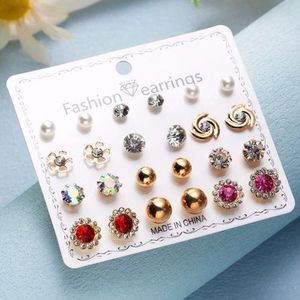 Bro Toumi Bijoux élégants Pour Femmes Boucles D'oreilles En Diamant Avec Fleurs En Perles-ZZ-12 Paires