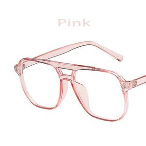 Lunettes Carrées Anti-Lumière Bleue pour Femmes sans Correction - Rose