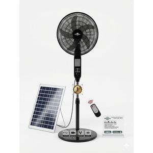 Global Ventilateur solaire rechargeable de 16 pouces sur pied