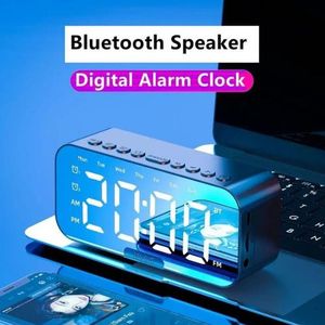 Bluetooth Speaker Digital Alarm Clock Large LED Screen-Black