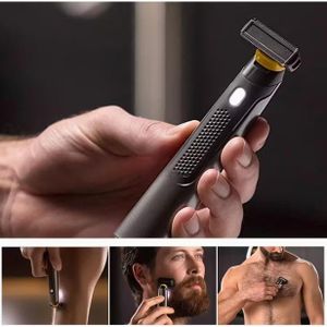 Tondeuse à barbe portable rechargeable USB pour hommes, rasoir électrique, accessoire de salon de coiffure