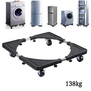 Support Frigo Capacité 138KG avec Roulettes - Ajustable de 48 à 57 cm