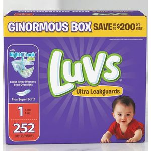 Luvs Couches Bébé Ultra Leakguards - Taille 1 (252 Couches) - Format Géant