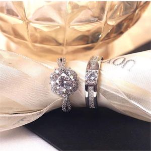 Collezione De Bague De Mariage Pour Femmes En Métal Argenté Couleur Blanche Pierres Zircone Ensemble De Bagues d'engagement Pour Femmes Bijoux De Mariage Pour Soirée