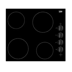 Beko Plaque de Cuisson - Vitrocéramique 60 cm - HIC64100 – 4 Foyers Radiants - Garantie 12 moi
